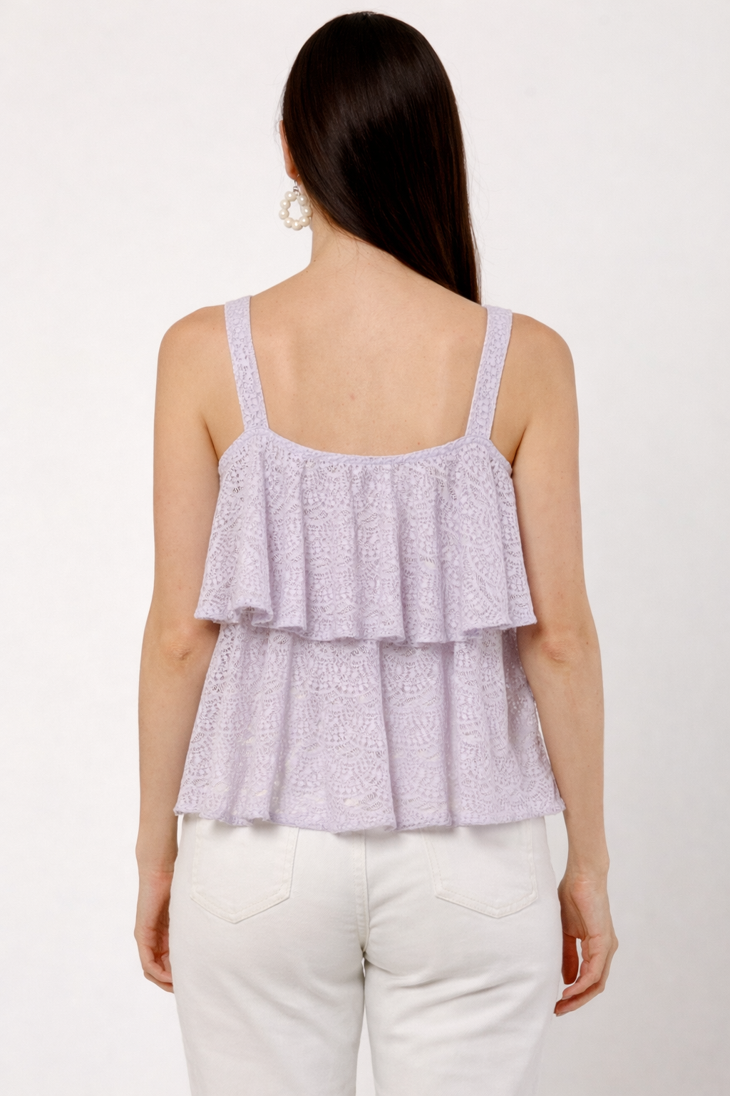 Purple Double Layer Net Fabric Top