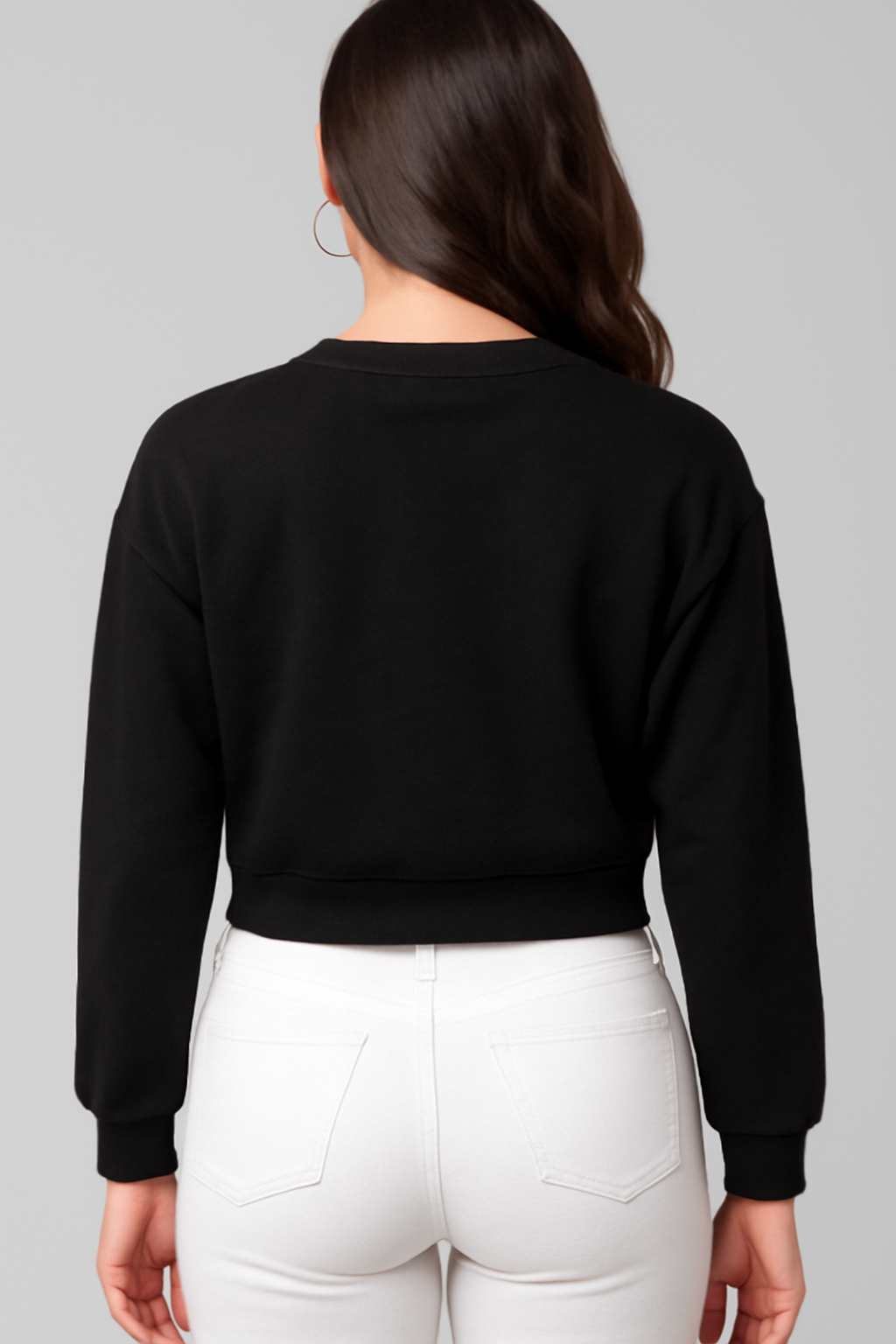 Black Fleece Fabric Sweat Shirt