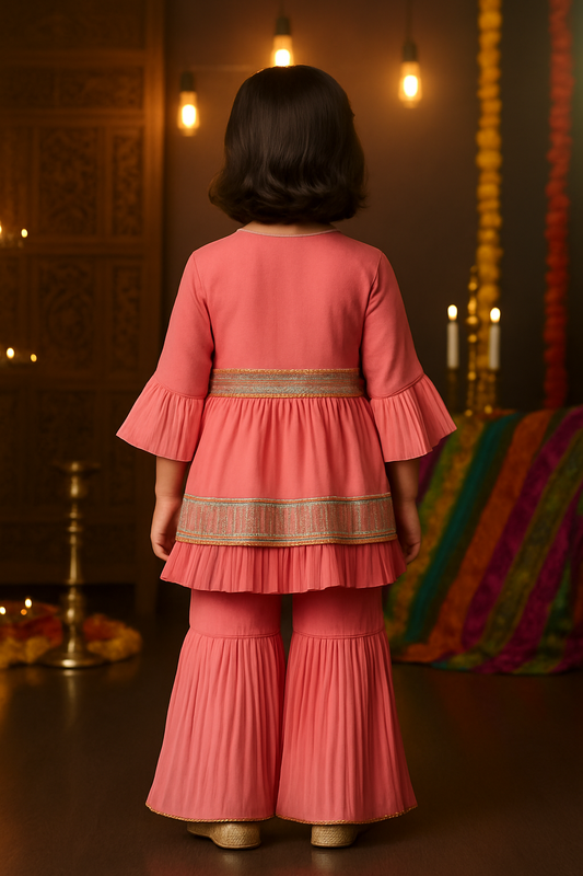 Pink Sharara Pajama Set