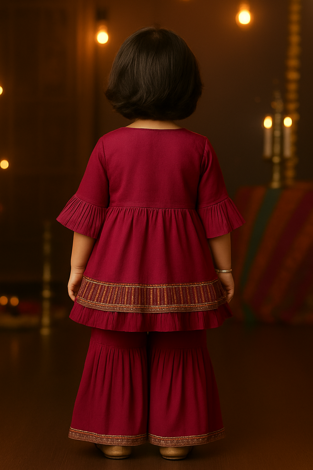 Purple Sharara Pajama Set