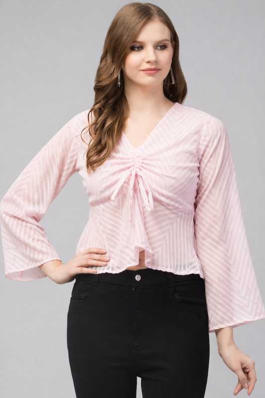 Baby Pink Imported Fabric Crop Top