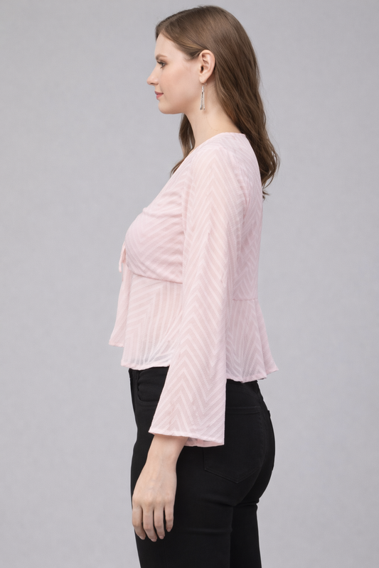Baby Pink Imported Fabric Crop Top
