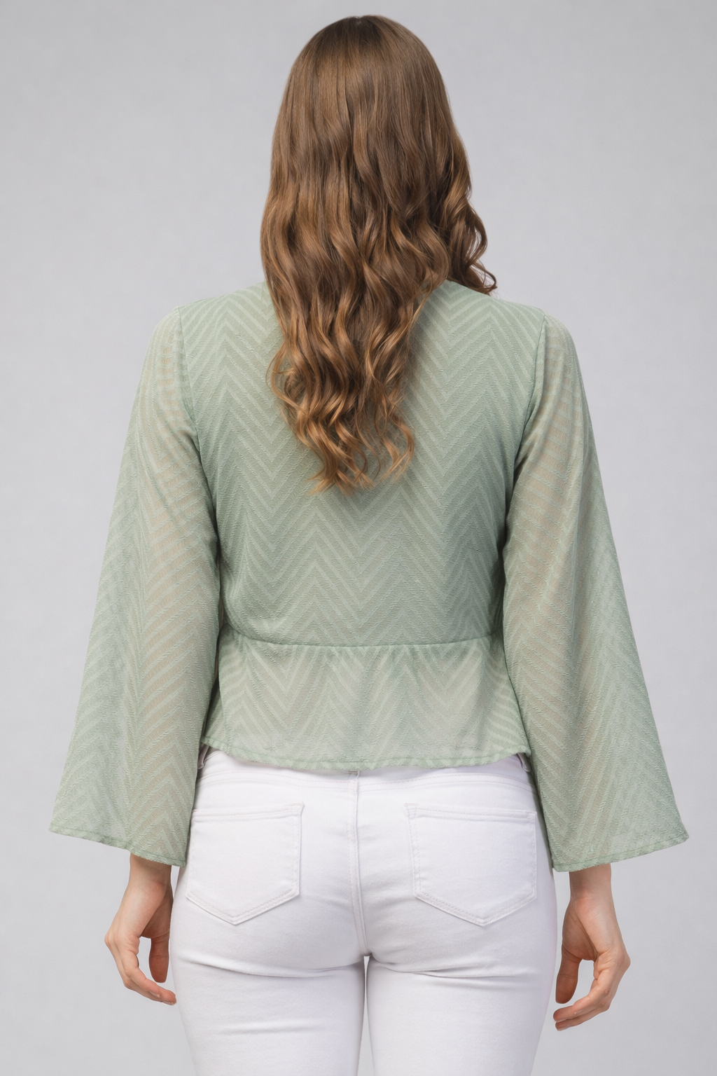 Pista Green Imported Fabric Crop Top