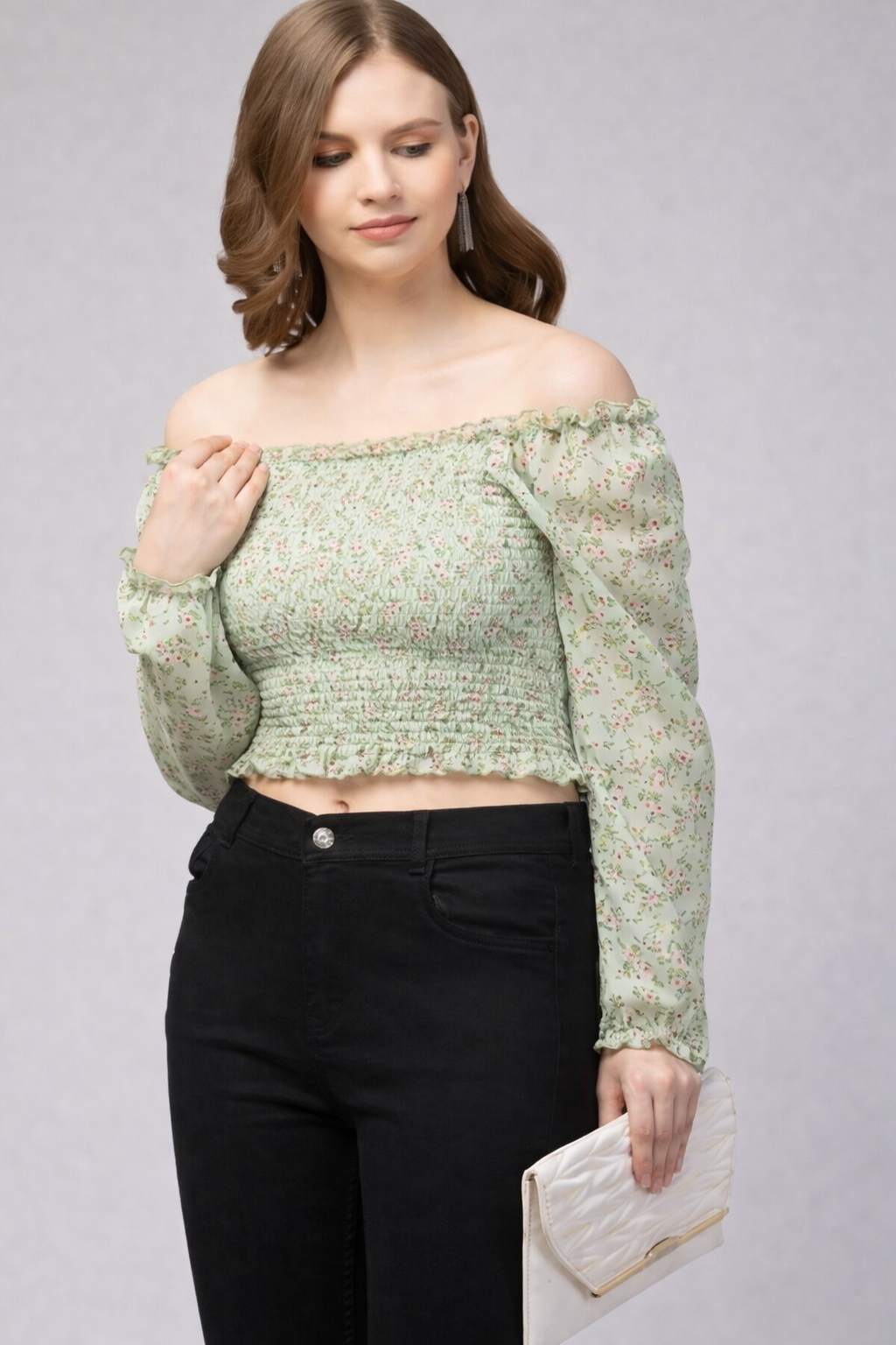 Smocking Work Crop Top