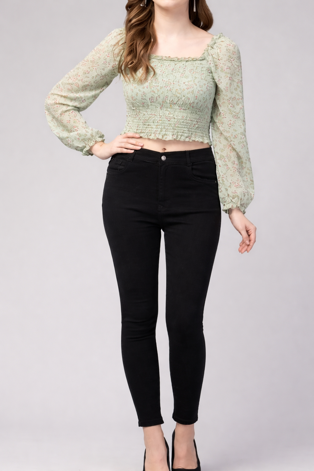 Smocking Work Crop Top
