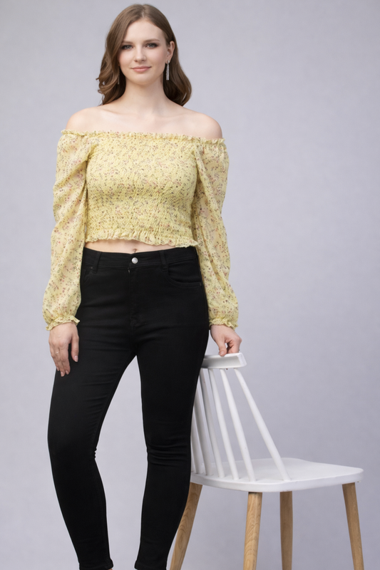 Smocking Work Crop Top