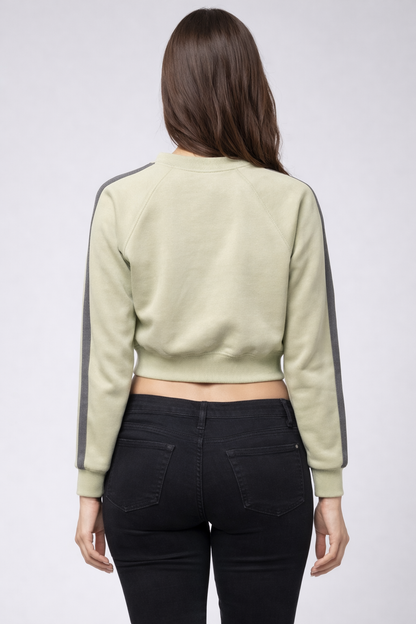 Olive Green Fleece Fabric Sweat Shirt
