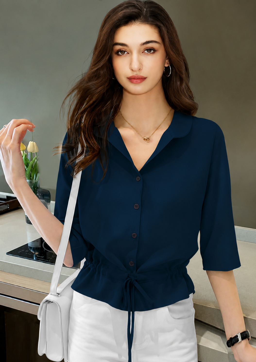 Premium Vista Navy Blue Top