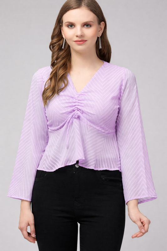 Purple Imported Fabric Crop Top