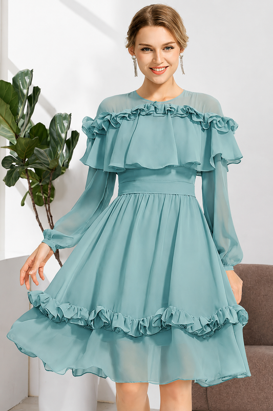 Premium Vista Fabric Sky Blue Dress