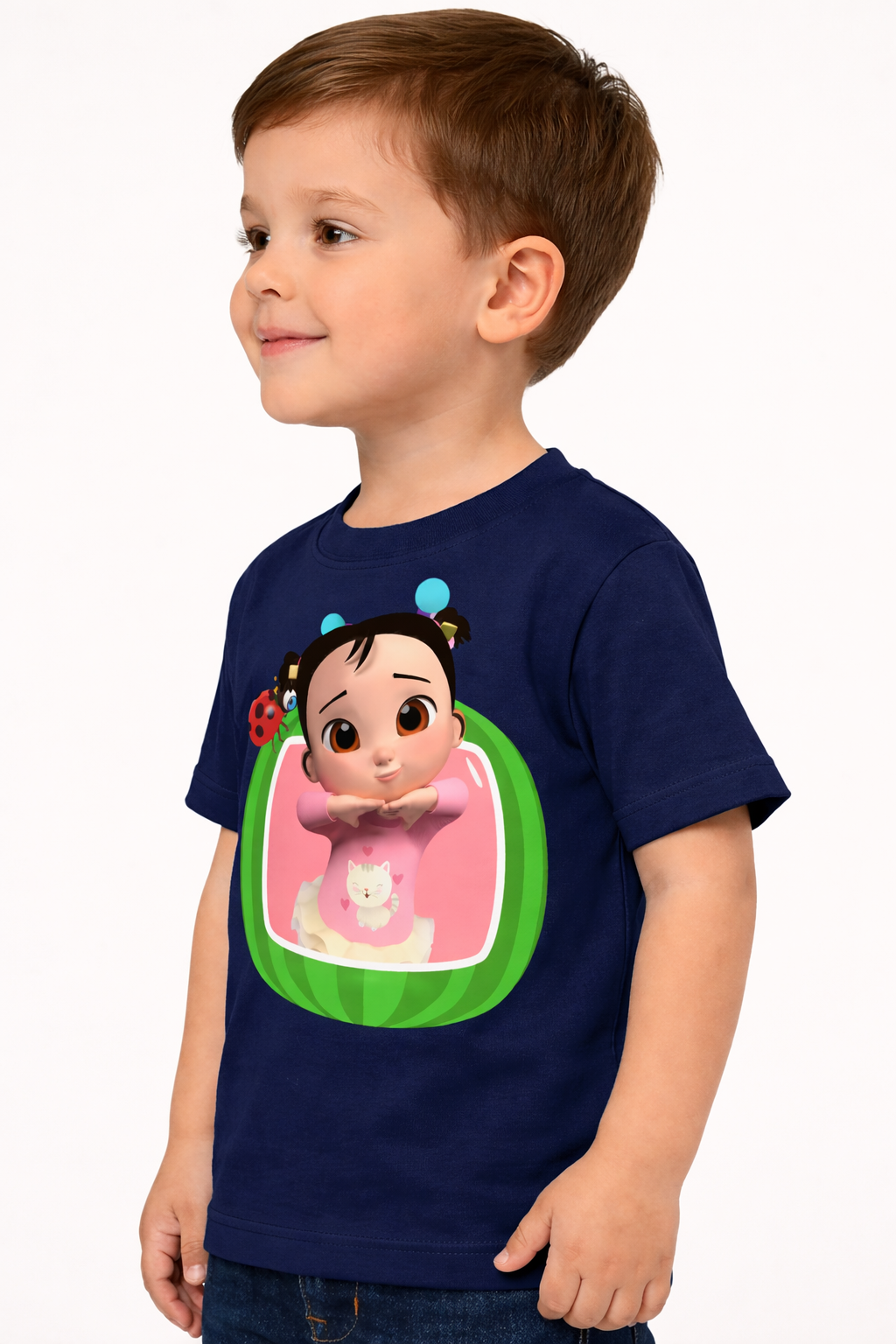 Cocomelon Navy Blue Unisex T-shirt for Kids