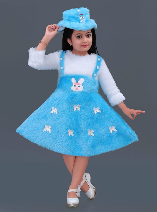 Blue & White Bunny Dress with Hat