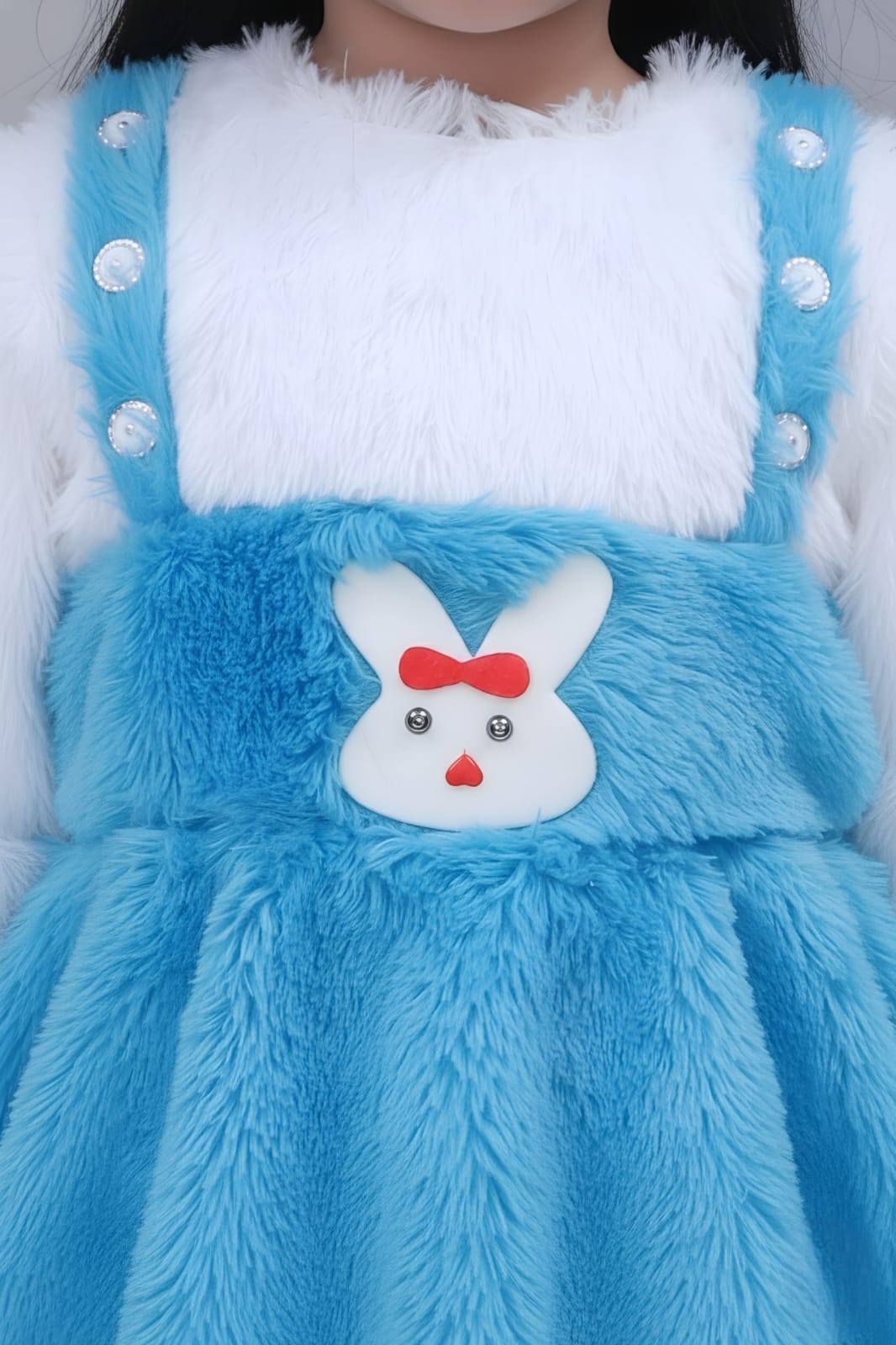Blue & White Bunny Dress with Hat