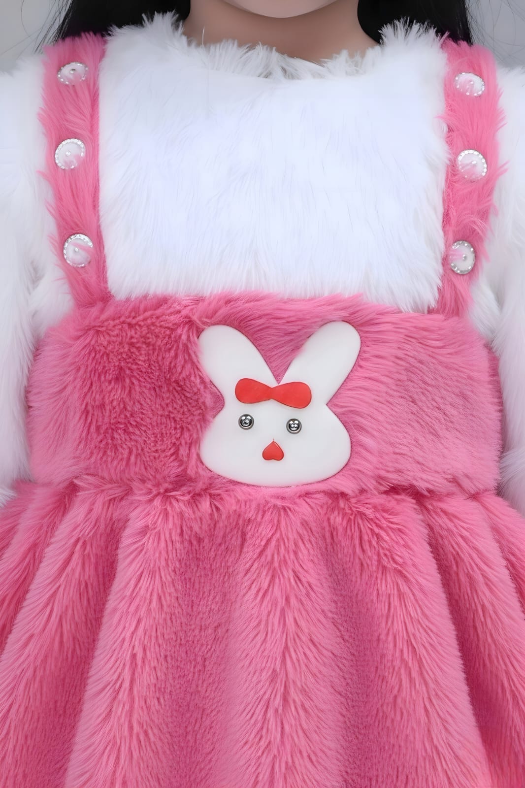Pink & White Bunny Dress with Hat