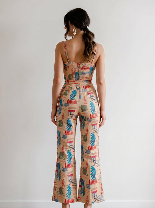 Beige Printed Co-Ord Set